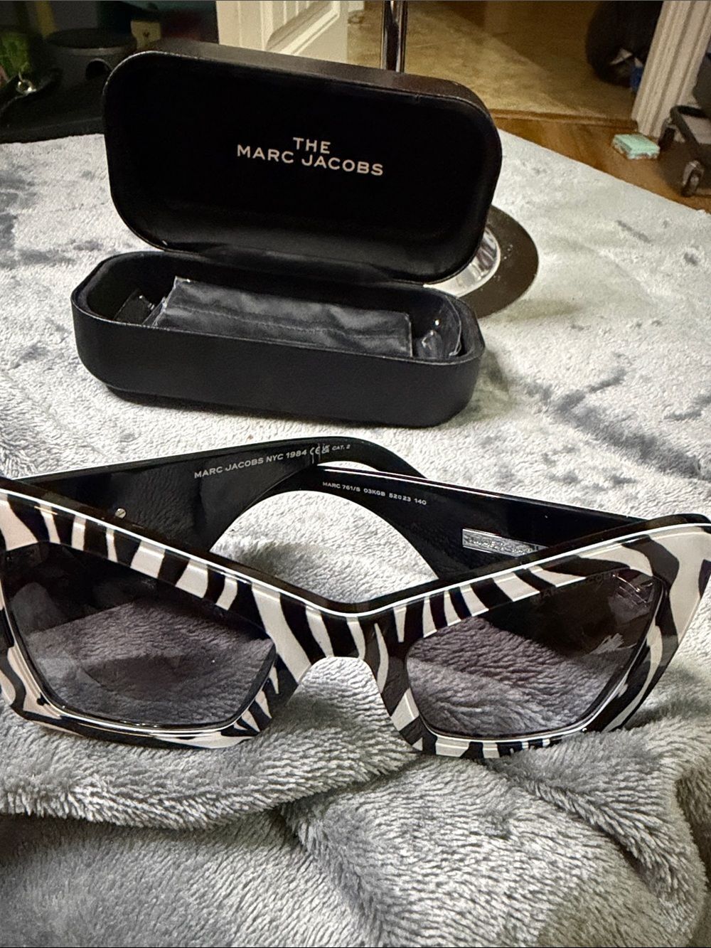 Marc Jacobs Black and White Zebra-Pattern Men’s Sunglasses